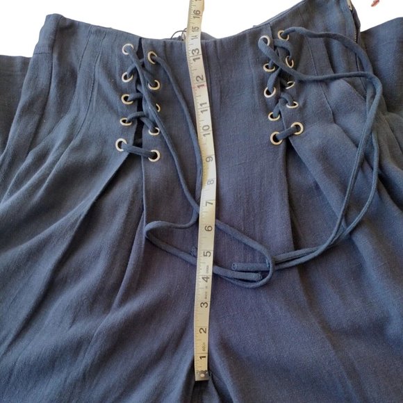 Dance And Marvel Womens Pants Medium Pockets Side Zip Lace Front Wide Leg - Picture 7 of 12